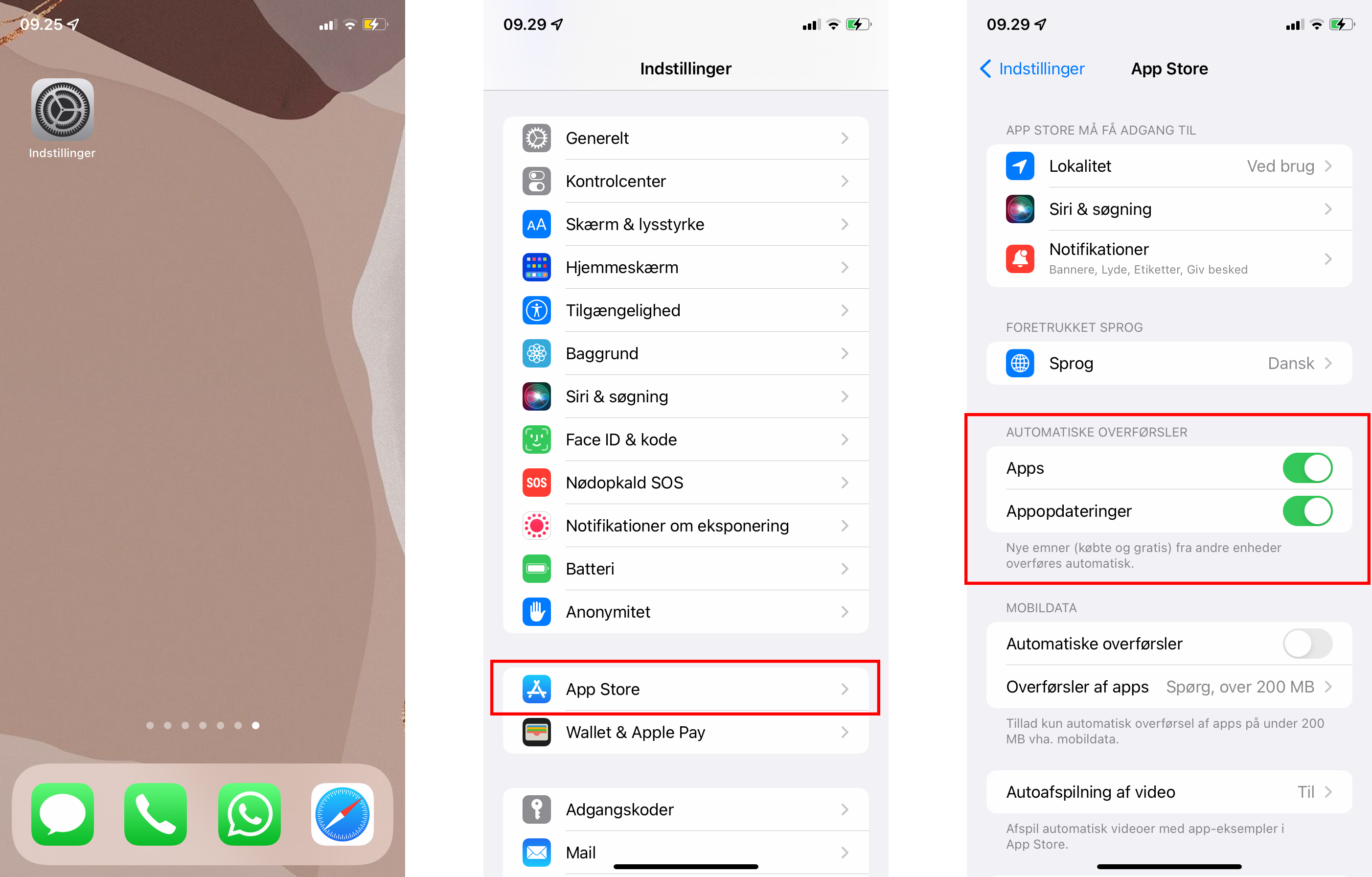 iPhone Update Settings